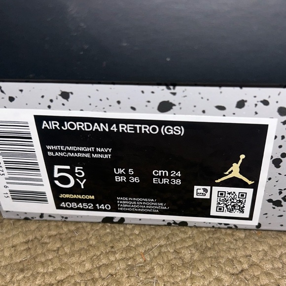 Jordan 4 retro GS Midnight Navy - Picture 3 of 4